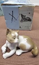 1981? Lladro 5114 Porcelain Surprised Cat Figurine, Original Box, Mint Condition picture