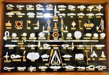 RARE SPAIN IMPORT. Unique Knots and 5* Nautical Items Framed In Wood Shadow Box picture