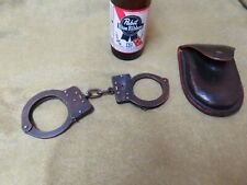 Vtg American Handcuff Co., F'D'Lac,Wis, Black, w/case, NO Key~GD+🤠🤠🤠HC1.20.24 picture