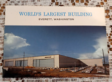 Everett Washington World's Largest Building Boeing 747 Vintage Postcard Unused picture