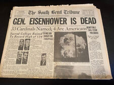 Vintage Newspaper President Eisenhower has died 1969  Goshen Indiana picture