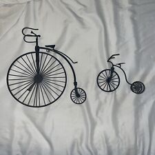 Vintage Brass Tone Metal Bicycle Big Wheel and Tricycle Replica Kickstand Decor picture