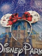 DISNEY PARKS 2021 HOLIDAY LODGE MINNIE MOUSE & FRIENDS EARS WITH PLAID BOW ~  picture