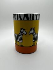 Vintage Konitz Zebra Footprints Striped Animal Stories 12oz Coffee Mug picture