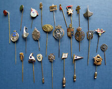 26 ANTIQUE STICK & LAPEL PINS - Military British German & Organizations picture