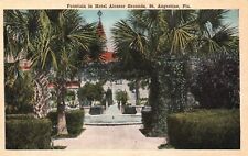 Postcard FL St Augustine Fountain at Hotel Alcazar Grounds Vintage PC J6421 picture