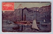The First Trip Of Robert Fulton's Clermont, Antique, Vintage c1909 Postcard picture