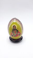 Vintage Ukrainian Pysanka Wooden Easter Egg and Stand Hand Painted Rarity Old picture
