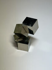 4 cubes__LARGE Lusterous Entwined Interlocking Pyrite Cube Cluster_Spain picture