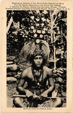 PC SAMOA, SAMOAN CHIEF IN FESTIVE DRESS, Vintage Postcard (b53621) picture