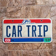 Ohio License Plate Special Personalized Vanity 2005 CAR TRIP rear W/Stickers picture