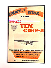 1928 Hand Painted Plane Ride Poster Tin Goose linn creek MO grand glaize picture