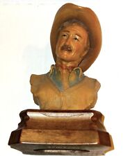 ANRI Wood Carved Figurine Bust By Edward Rohn THE DRIFTER COWBOY Lt. Ed #37/2500 picture