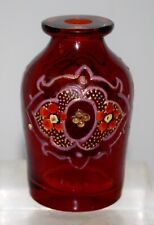 Antique Moser Bohemian Ruby Red Glass Beaded Perfume Bottle For Middle East Mkt. picture