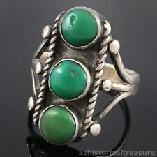 NATIVE AMERICAN NAVAJO HANDMADE SILVER & NATURAL TURQUOISE RING picture