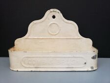 Vintage Rustic Tin Comb & Brush Holder Ivory picture