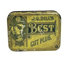 Vintage J.G. Dill's Best Cut Plug Tobacco Tin 1920s Advertising Tin picture