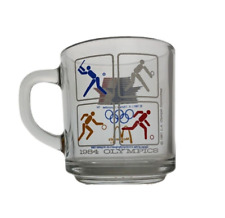 Vtg 1984 McDonalds Los Angeles USA Olympic Glass Coffee Tea Mug Anchor Hocking picture