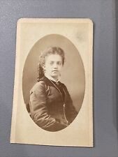 1860-1870’s Meger Cincinnati Trimmed CDV Photo Woman W Curls On Back picture