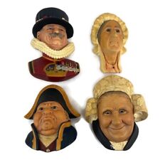 Vintage Bossons Chalkware Heads Beefeater Bretonne Lady Mr Bumble Trotwood 4 Lot picture