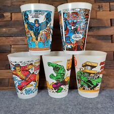 Vintage 70's 7-11 7-Eleven Slurpee Marvel Comics Cups Series Lot of 5 USA 1977 picture