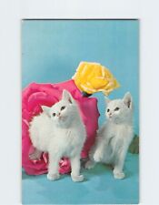 Postcard Two Kittens with Roses picture