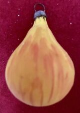 German Antique Glass Pear Vintage Christmas Ornament Unsilvered Matte Small picture