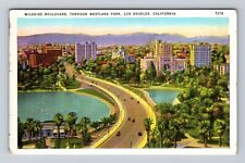 Los Angeles CA-California, Wilshire Boulevard, Westlake Park, Vintage Postcard picture