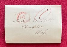 1834 STAMPLESS POSTAL COVER/LETTER BOSTON POSTMARK - COMPLAINT ABOUT MERCHANDISE picture