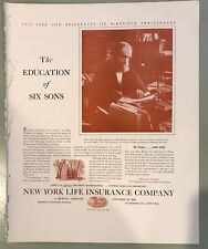 1935 New York Life Insurance Co magazine ad The Education of Six Sons picture