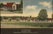Washington IN The Board-Walk Motel Cabins Linen Postcard picture