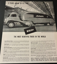 Labatt's Beer 1937 White Trucks - Vintage Original Automotive Print Ad Wall Art picture