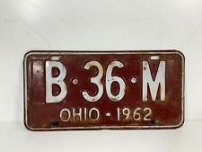 Vintage 1962 Ohio License Plate ~ 