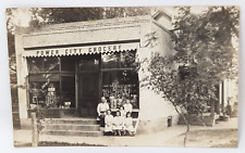 Antique Power City Grocery Store Burke Family Portrait People RPPC Postcard M24 picture