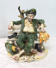 Vintage Capodimonte Figurine Airborne Ranger Resting On Bench - Rare Collectable picture
