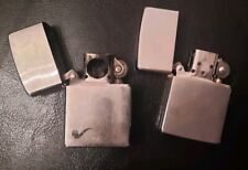 Lot of 2 Vintage  Silver Zippo Flip Lighters Works picture