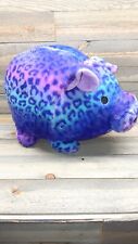 FABNY Purple Gradient Print Plush Jumbo Piggy Bank Coin Bank w/ Stopper  picture