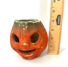 Vintage Antique Paper Mache  Jack-O-lantern Pumpkin Halloween Collectible picture