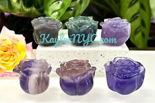 Wholesale Lot 6 Pcs 1.5” Natural Fluorite Rose Crystal Healing picture