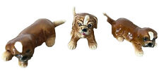 Set of 3 Goebel Brown Boxer Puppy Dog porcelain mini figurines 3