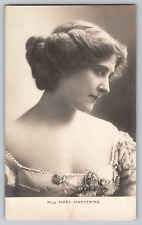 Miss Mary Mannering Stage Actress RPPC Photo Postcard Edwardian Fashion c1905 picture
