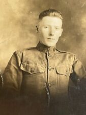 T8 RPPC Photo Postcard 1918 Handsome Attractive Soldier Uniform Haircut Style  picture
