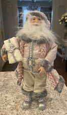 Santa Claus Pink Christmas Decor 18” Shabby Chic Style picture