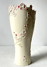 MAGNIFICENT LENOX CHERRY BLOSSOM EMBOSSED RETICULATED FLOWERS VASE picture