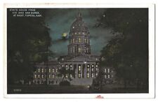 Kansas State Capitol Building, Topeka c1920's Night view, 11th and Van Buren picture