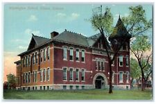 c1910s Washington School Exterior Roadside Tree Ottawa Kansas KS Posted Postcard picture