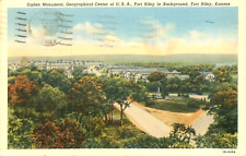 Ogden Monument - Center of USA - Fort Riley, Kansas - Vintage Posted Postcard picture