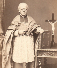 1870 CDV Pierre-Louis Parisis Bishop poses near a large Bible. Photo Franck picture