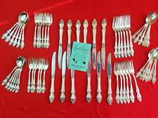 1881 Rogers Oneida Silverplate BAROQUE ROSE 60 Pc Service For 12 Floral Vtg 1967 picture