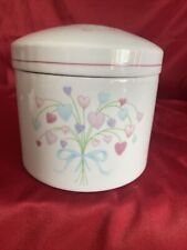 Vintage FTDA 1987 Floral Ceramic Container Trinkets  Jar Container picture
